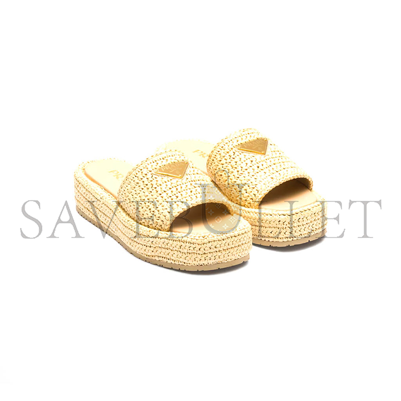 PRADA CROCHET FLATFORM SLIDES 1XZ761